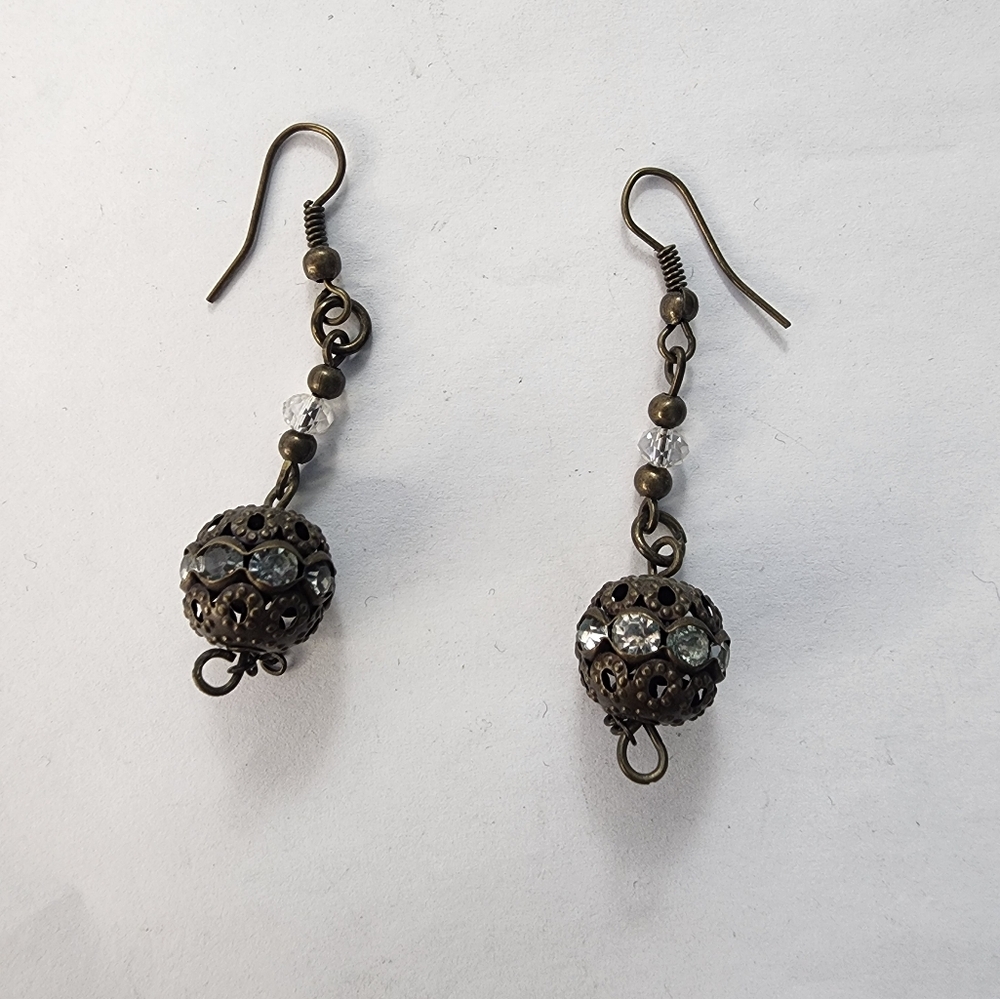 Vintage Inspired Bronze Dangle Earrings